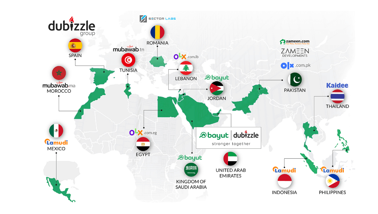 Dubizzle Group map